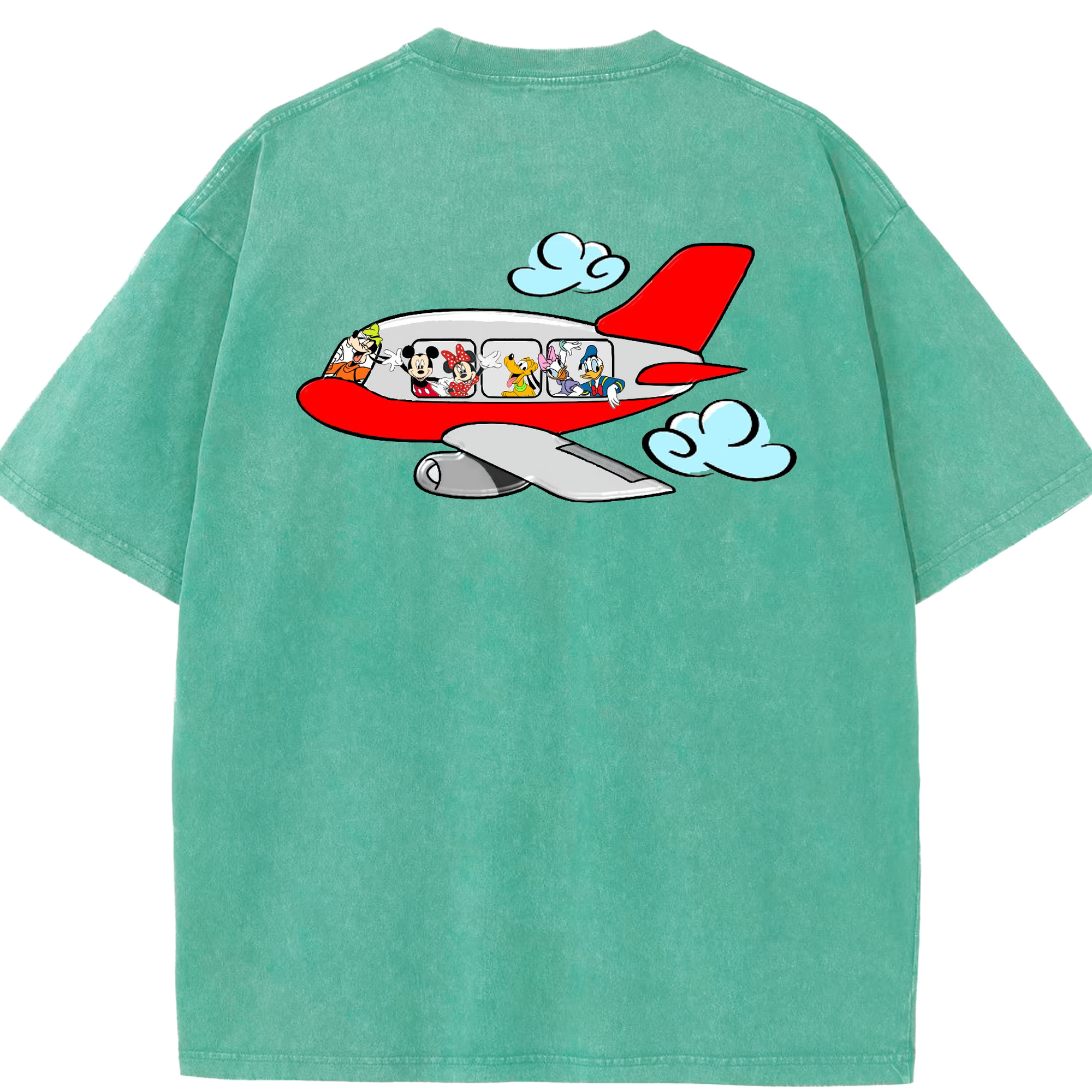 （画像用） ミッキーマウス Mickey Mouse 綿100% ヴィンテージ風 半袖Tシャツ（背面プリント）